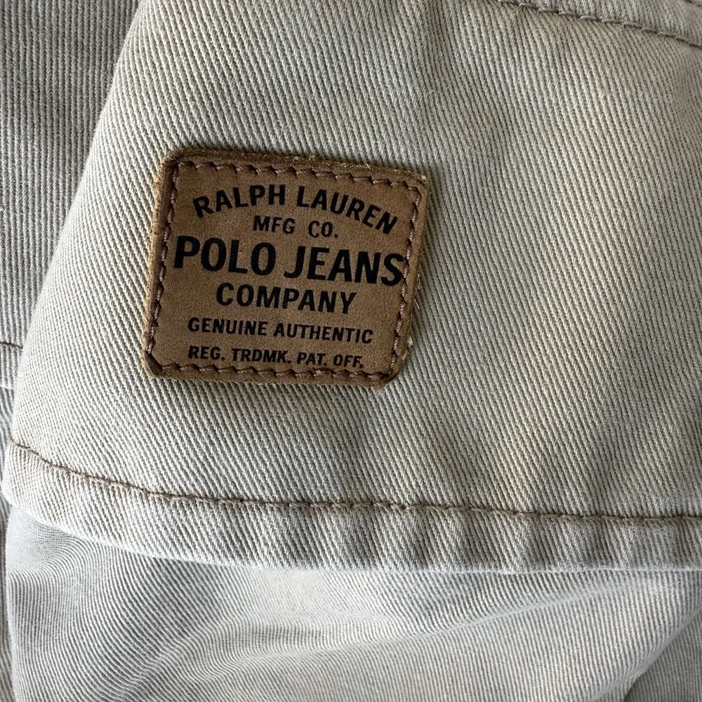 VTG Polo‎ Jeans Co Ralph Lauren Military Surplus Cargo Shorts Mens 40x10 Beige